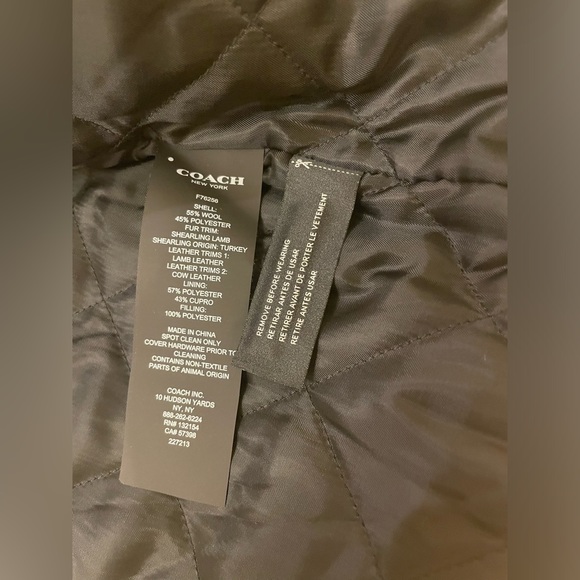 COACH Brand New Ladies WOOL SHEARLING COAT Jacket LEATHER TRIM Women large - Picture 12 of 14